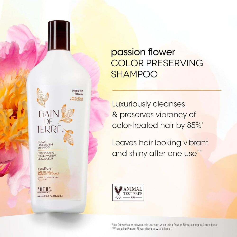 Bain de Terre Passion Flower Color Preserving Shampoo 33.8 Fl Oz , Vegan - Picture 5 of 8